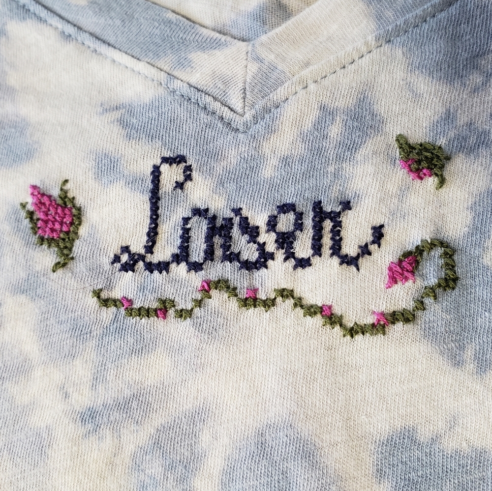 New Reverse Tiedyed And Cross Stitched Joe Fresh Tee In Size S.